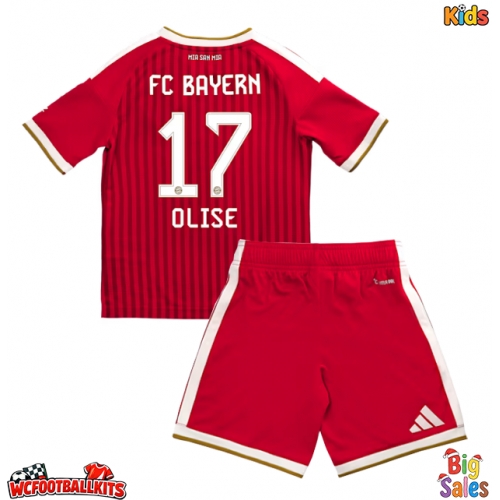 Bayern Munich Michael Olise #17 Replica Home Stadium Kit for Kids 2026-27 Short Sleeve (+ pants)
